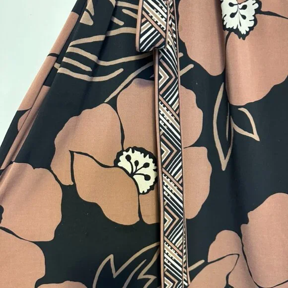 BCBGMaxAzria brown and black floral midi dress size S - Picture 5 of 7